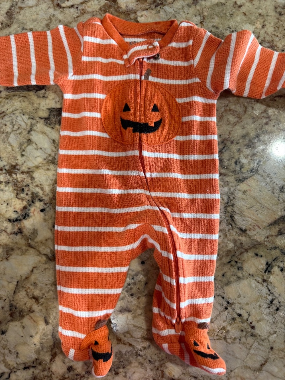 Carter's Newborn Halloween pumpkin Footie